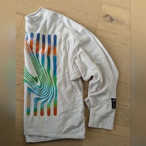 Nike Yoga Luxe A.I.R. Women's Fleece Crew Cream relaxed sweatshirt size m